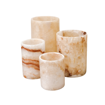 Alabaster waxinelichthouder cilinder · brown