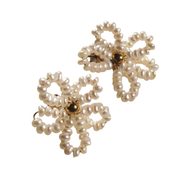 Pearl Flower Studs