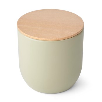 IDILICA MEDIUM CANISTER  WITH BEECH LID - PUTTY GREY
