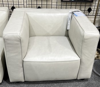 Brady Leather Chair, Ivory