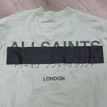 AllSaints Redact Oversized Embroidered Logo T-Shirt • Pre-Owned [4601] - view 2