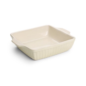 CLASSIC GLAZED SQUARE ROASTING DISH - CREAM