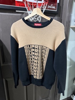 Supreme Logo Repeat Sweater Black