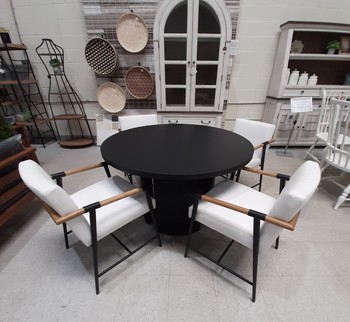 Parker 48" Round 5 piece Set - Black Table