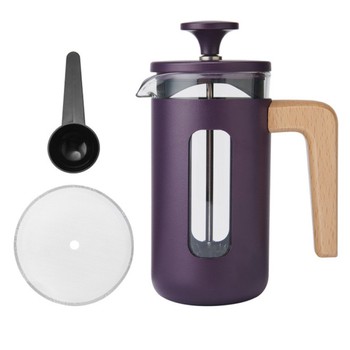 LA CAFETIERE PISA 3 CUP CAFETIERE WITH WOODEN HANDLE - PURPLE