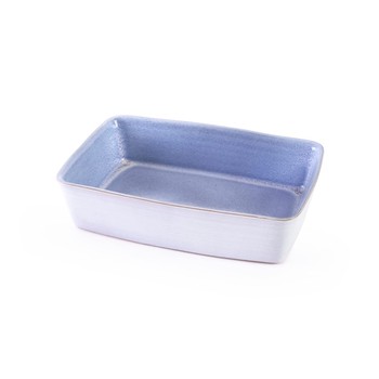 'NORTE' MEDIUM GLAZED TERRACOTTA OVEN DISH - LIGHTBLUE