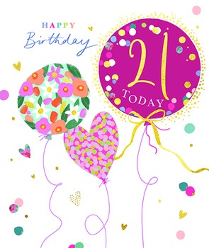 Ling Design - BDAY CAP / 21 Party Balloons! - KK0132
