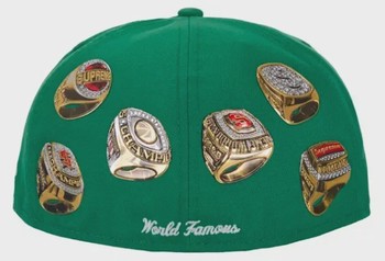 Supreme Rings Box Logo New Era 59Fifty Fitted Hat Green • Brand New [6755] - view 4