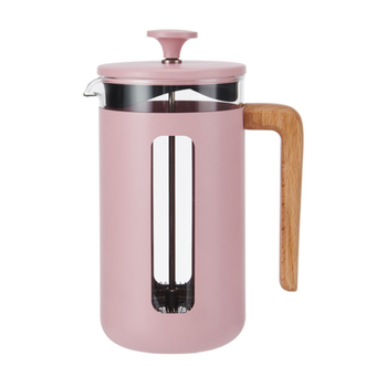LA CAFETIERE PISA 8 CUP CAFETIERE WITH WOODEN HANDLE - PINK