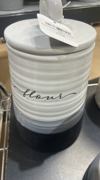 Rustic Modern Ceramic Canister Lg flour