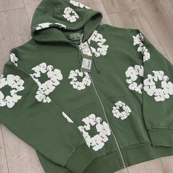 Denim Tears Cotton Wreath Zip Hoodie Green • Brand New [2149] - view 2
