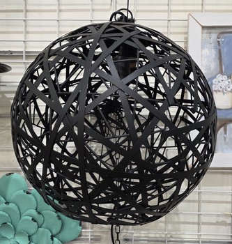 Modern Black Abstract Globe Pendant