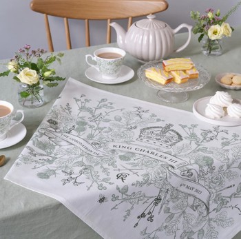 KING CHARLES III CORONATION COTTON TEA TOWEL