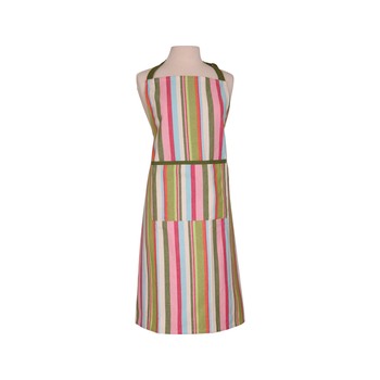 RECYCLED STRIPE APRON - GREEN