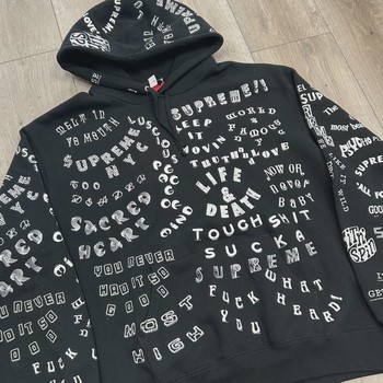 Supreme Black All Over Print Hoodie • Brand New [2866] - view 8