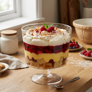 FOOTED GLASS TRIFLE BOWL