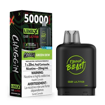 Level X Flavour Beast G2 Ultra 50K Pods Level X Flavour Beast Chuggin' G2 Ultra 50k - Green Dew Iced