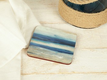 ABSTRACT BLUE COASTERS - SET OF 4