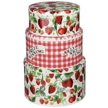 EMMA BRIDGEWATER STRAWBERRIES ROUND CAKE TINS - SET OF 3