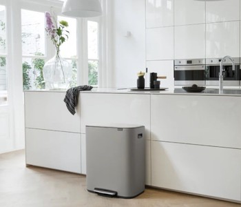 BRABANTIA BO TOUCH TWIN 30 LITRE - CONCRETE GREY