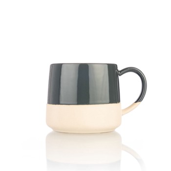 DIPPED CHARCOAL GLAZED STONEWARE MUG