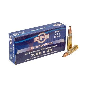 PPU Rifle line ammunition 7.62x39  PSP 123gr