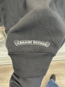 Chrome Hearts Vertical Logo Zip Up Hoodie Black/White • Pre-Owned [9869] - view 11