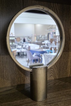 Antique Gold Tabletop Mirror / Circle