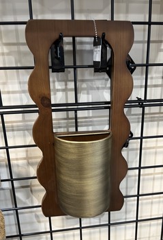 Wood Brass Wall Planter