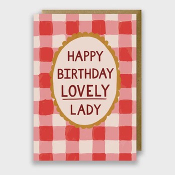 Jessie Maeve - Happy Birthday Lovely Lady Red Check - JMSCCIRC001