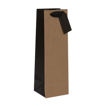 Glick - Bottle Bag Ribbed Kraft/Black - GBTR59
