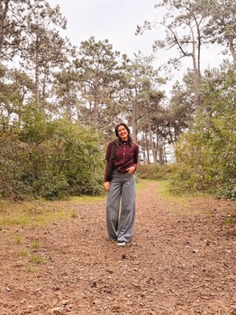 Moore denim wide pants · Dark Grey