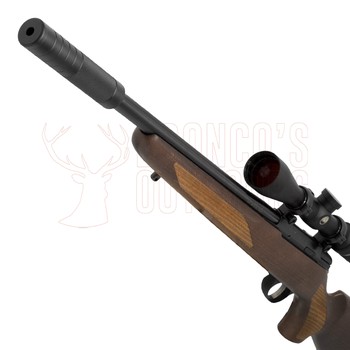 Tikka T1x Hunter .22LR 16" Wood + Burris Droptine Rimfire 3-9x40 Ballistic Plex + 1/2-20 Suppressor