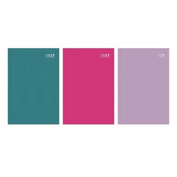 Tallon - 2027 Diary Casebound A4 WTV Assorted Bright Colours - 3485/FSC