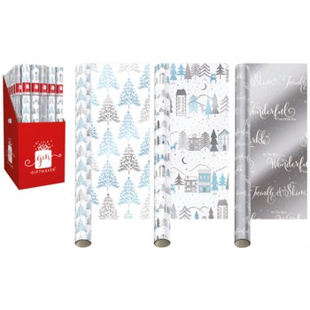 Giftmaker 1.5m Foil Roll Wrap Elegant Ice (D)