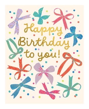 Art File - Celebration Happy Birthday Bows - CE08A