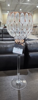 Rose Gold Glass Candle Holder / Large