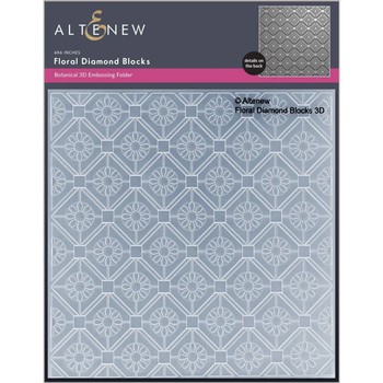 Altenew Floral Diamond Blocks 3D Embossing Folder - Auzz Trinklets N Crafts