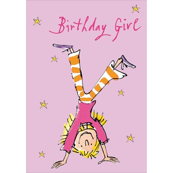 Woodmansterne - Little Girl Doing A Handstand - Greetings Card