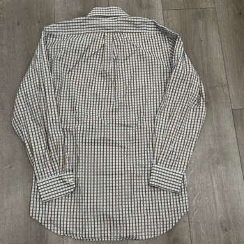 Peter Millar long-sleeve button-up shirt Blue/Brown • Pre-Owned [4601] - view 2