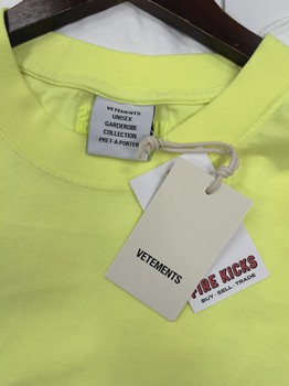 Vetements Flag Logo T-Shirt 'Neon Yellow' Oversized  • Brand New [9173] - view 3