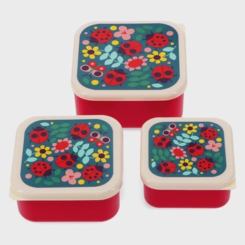 LADYBIRD SET OF 3 SNACK BOXES