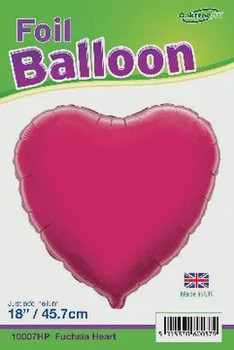 Oaktree - 18" Fuchsia Heart Packaged Balloon - 10007HP