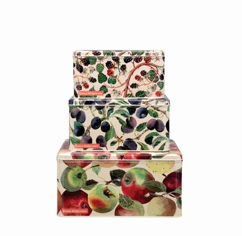 EMMA BRIDGEWATER FRUITS SQUARE CAKE TINS - SET OF 3