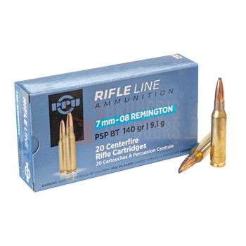 PPU Rifle line ammunition 7mm-08 120gr HP
