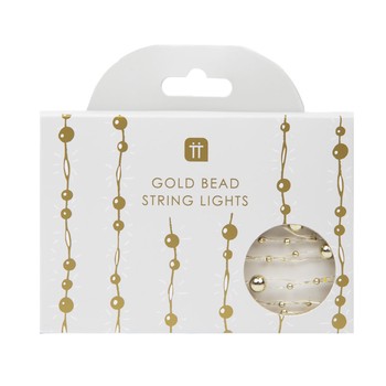 GOLD BEAD STRING LIGHTS - 3M