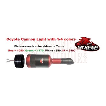 Sniper Hog Lights Coyote Cannon Light + Predator Pro Mount + Batteries + Charger White LED