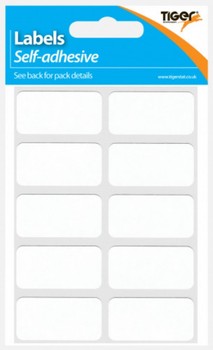 Tiger - Labels-White Rect 19x38 302468
