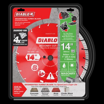 DIABLO - 14" Diamond Segmented Turbo Masonry Cut-Off Blade