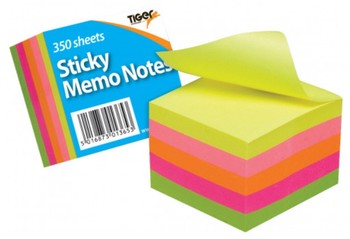 Tiger - Block 2x2in Neon Sticky Memo Notes 350 sheets 301365